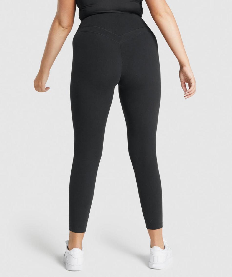 Gymshark Whitney High Rise Ženske Tajice Crne | HR 4066BEX